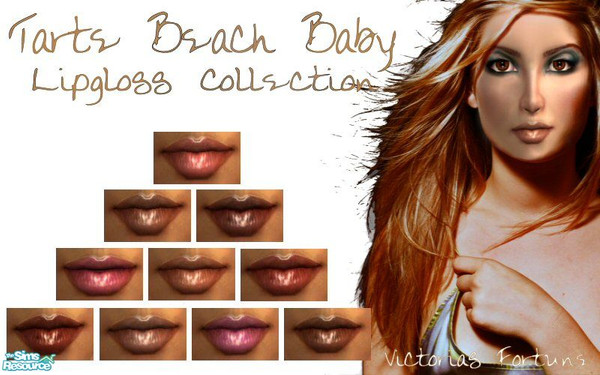 Sims 2 — VF Tarte Beach Baby Lipgloss by fortunecookie1 — Inspired by Sephora Tarte Beach Baby, these lipglosses are