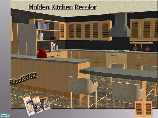 Sims 2 — Molden Kitchen Recolor by TheNumbersWoman — Still cheaply priced, just a different color!