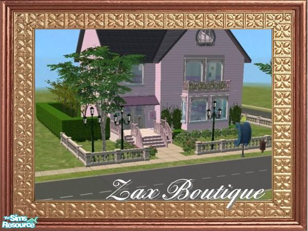 Sims 2 — Zax Boutique unfurnished version by pixielusion — Zax Boutique community lot.