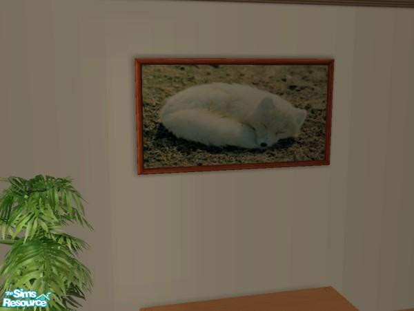 Sims 2 — Snow Fox by hatshepsut — Who could possibly resist such a cute bundle of fur? Recolour of 'Suspense' painting.