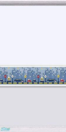 Sims 2 — Judy City Baby Room - Wallpaper by judyhugsnoopy — City border with light blue color. Hope you like it ;D