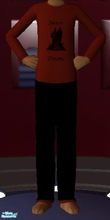 Sims 2 — Boys Black Royal Nightclothes (Child) by Morganthe — May all your dreams be dark.