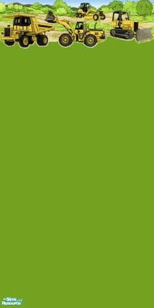 Sims 2 — Under Construction by maddox97 — Cute construction vehicle wallpaper for little boys.