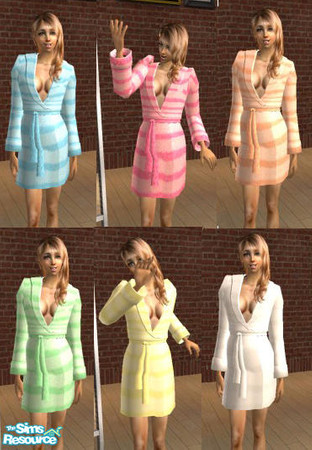 Sims 2 — Bathrobes with Stripes by TSR Archive — Enjoy it :) You must get the MESH "Bathrobe" from