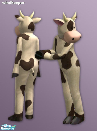 Sims 2 — MooMoo kid 2 - skin by Windkeeper — Cow mascot outfit for kid sims both genders. Works as regular clothes,