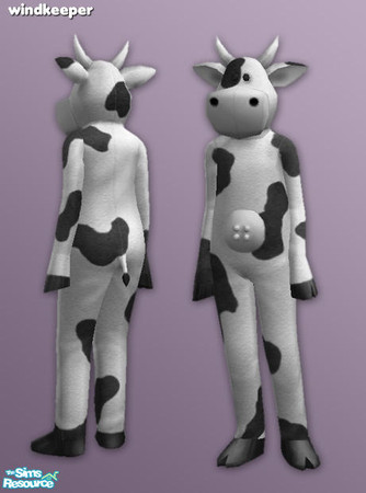 Sims 2 — MooMoo kid - mesh by Windkeeper — Cow mascot outfit for kid sims both genders. Works as regular clothes, formal,