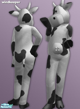Sims 2 — MooMoo teen - mesh by Windkeeper — Cow mascot outfit for teen sims both genders. Works as regular clothes,