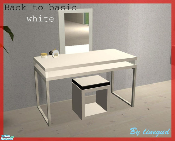 Sims 2 — Back to basic - white recolor - vanity by linegud — A vanity table to mach...