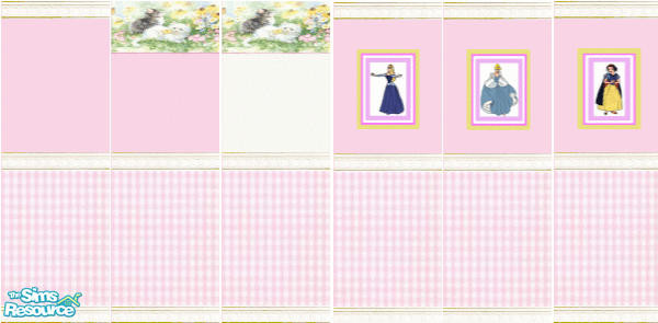 Sims 2 — Pink Check Wallpaper Set by lilspirit45 — The perfect pink for any little girls room. Created by lil_spirit45