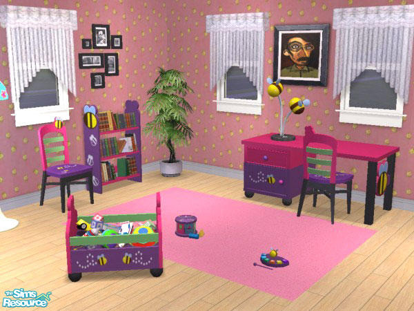 Sims 2 — Honey Bee Set Recolor - Study & Fun by NoFrills — Recolor of my honey bee study & fun set.