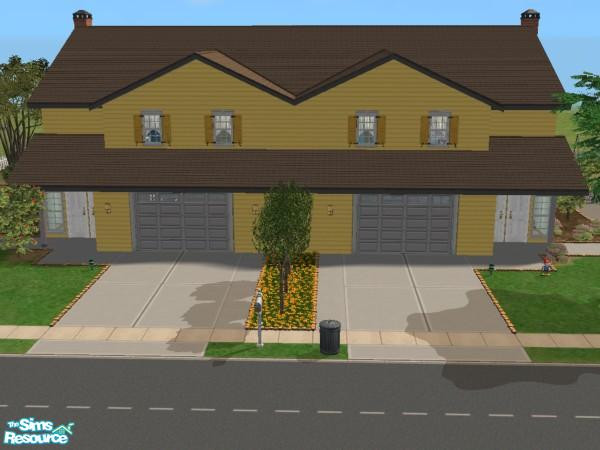 Sims 2 — A Duplex by Kristen408 — This is a two family home. Both units have 3 bedrooms, family room, kitchen, dining