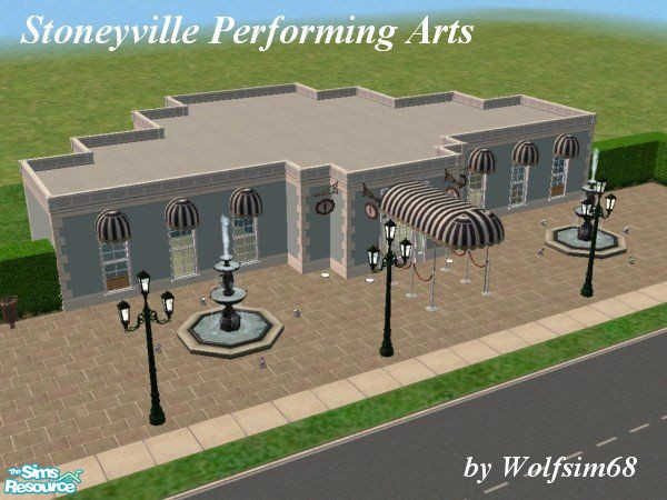 Sims 2 — Stoneyville Performing Arts by Wolfsim68 — The Centre for the Performing Arts was established on a 3x2 Lot in