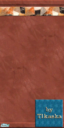 Sims 2 — TC61 KatCat\'s Kitchen - Brown Wall by tlkaska — This orange tiled kitchen with whethered wood furniture and