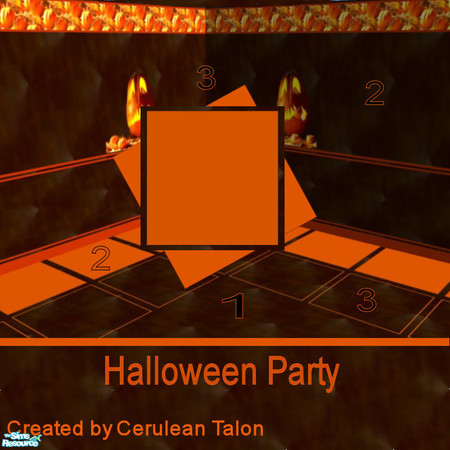 Sims 2 — Halloween Party Set - Halloween Pumpkin Orange Carpet by Cerulean Talon — Your Sims can throw the best Halloween