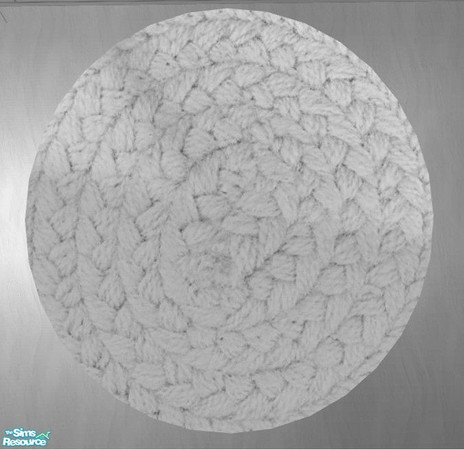 Sims 2 — Hand-Woven Solid Round Rugs - Snow Rug by Riverwillows — Genuine hand-woven, round-braided 3x3 rugs. Perfect for