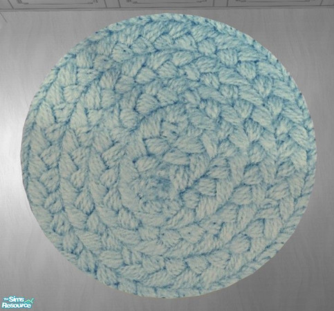 Sims 2 — Hand-Woven Solid Round Rugs - Sky Blue Rug by Riverwillows — Genuine hand-woven, round-braided 3x3 rugs. Perfect