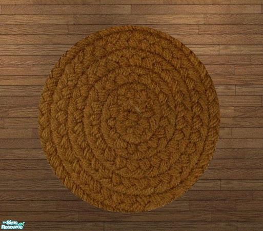 Sims 2 — Hand-Woven Solid Round Rugs - Coffee Rug by Riverwillows — Genuine hand-woven, round-braided 3x3 rugs. Perfect