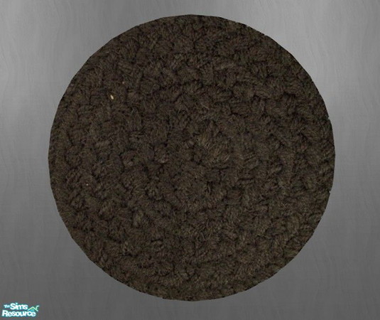 Sims 2 — Hand-Woven Solid Round Rugs - Black Rug by Riverwillows — Genuine hand-woven, round-braided 3x3 rugs. Perfect