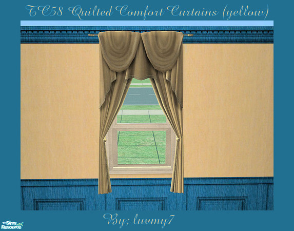 Sims 2 — TC58 Quilted Comfort Bedroom Set - Curtains ( Yellow) by luvmy7 — A nice set of curtains to match my TC58