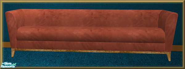 Sims 2 — NK TC61 Mallory LR - Sofa by MoMama — A red brick sofa with golden legs.