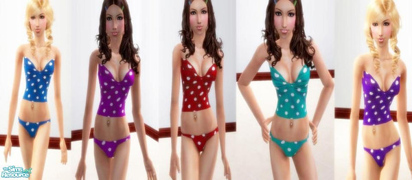 Sims 2 — Teen Multi Set by pretty_baby — hello. here is a set of 5 teen swimsuits that are spotted but they can also be