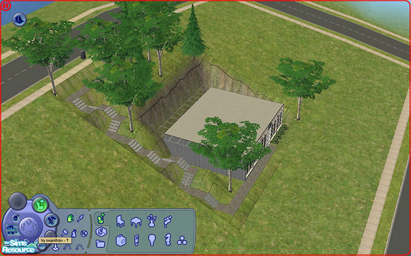 Sims 2 — CH Street 3 by chokladkola — A bit of a bunker-like house for the very shy sim. Stairs down to the entrance on