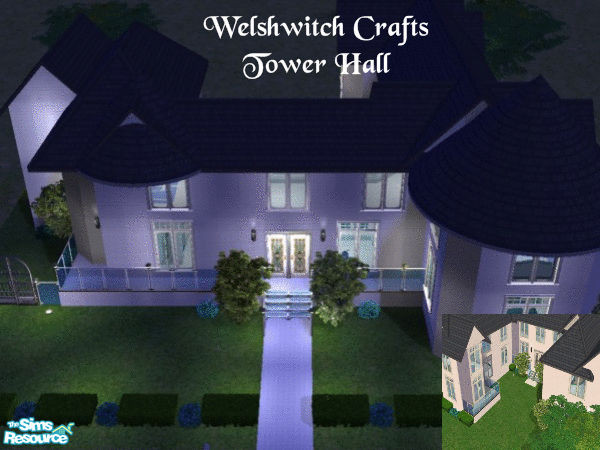 Sims 2 — Tower Hall by WelshWitch — A modern chateau/castle. Gorgeous landscaped gardens, interior & exterior decor.