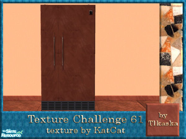 Sims 2 — TC61 KatCat\'s Kitchen - Refrigerator by tlkaska — This orange tiled kitchen with whethered wood furniture and