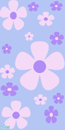 Sims 2 — Wild Flowers! - Pink & Purple on Blue by maddox97 — Wild wallpaper experiment for my husband who kept