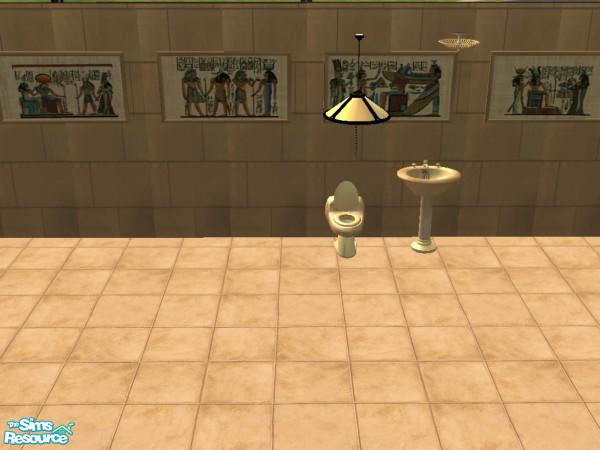 Sims 2 — Pharaoh's Restaurant - Bathroom by luvs10s — Golden recolours to pamper your Sims in the smallest room.