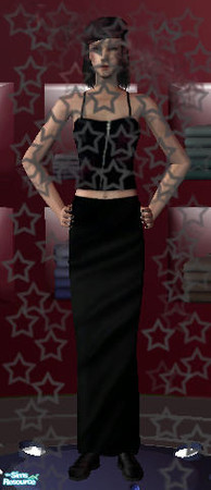 Sims 2 — Black Leather Pencil Skirt by darkgogo — So this is a black pencil skirt I made out of a Lip Service's skirt. A