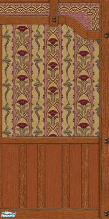 Sims 2 — Nouveau Roses Panel Wall: Right by amythestfenix — Made for the Object Editing Forum Texture challenge, these