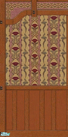 Sims 2 — Nouveau Roses Panel Wall: Left by amythestfenix — Made for the Object Editing Forum Texture challenge, these