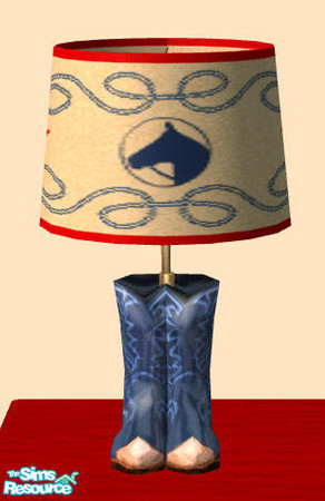 Sims 2 — Cowpoke Furniture for Boys  - Boot Lamp by Shannanigan — Requires original mesh to work in your game.