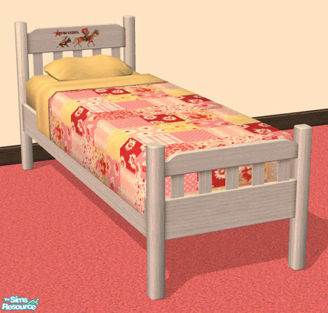 Sims 2 — Cowpoke Furniture for Girls! - Bed Frame by Shannanigan — This is the mesh file required for recolors to work in