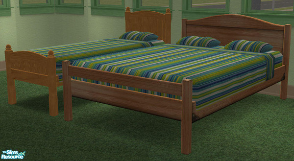 Sims 2 — TKayO Bed 20 by TKayO — Some nice masculine blue and green striped sheets and bedspread for your sims. Look for