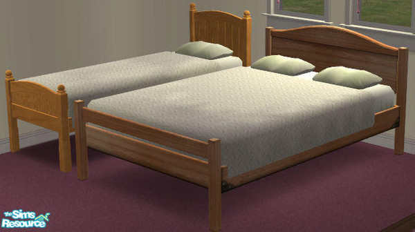 Sims 2 — TKayO Bed 07 by TKayO — Plain and simple, this white waffle weave bedspread will go with anything. 