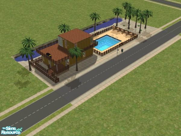 Sims 2 — Beach House by Ronin_Neo — Medium Sized house on the beach, medium sized pool, 2 bed, 1 bath