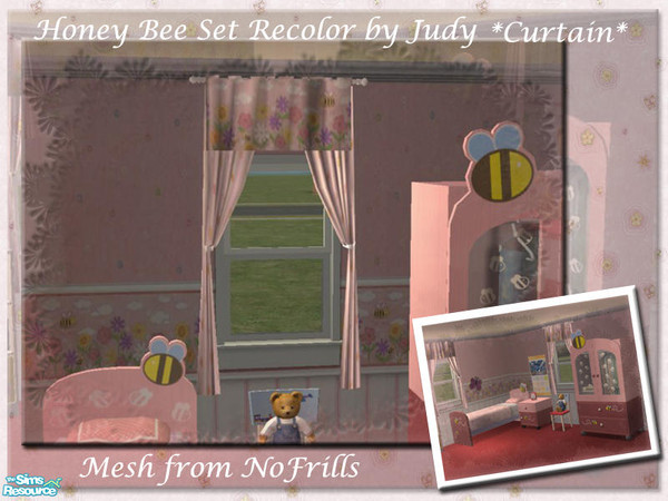 Sims 2 — Judy Honey Bee Set - Curtain by judyhugsnoopy — Hi, recolor of "NoFrills Honey Bee Set" Hope you like