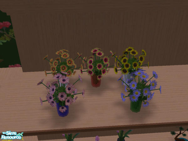 Sims 2 — Daisies for Floral Workstation by wimpy1968 — 5 new varieties of Daisies for the Floral Workstation. Based on