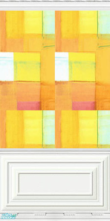 Sims 2 — Geometric Sunset  2 - gm by gatomurphy — Custom paper with white wainscoting. See coordinating papers. TSRAA