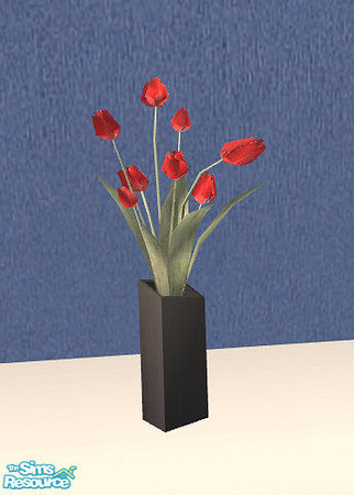Sims 2 — Maya Kitchen - Black Tulip Vase by Bitzybus — *recolor* requires mesh file