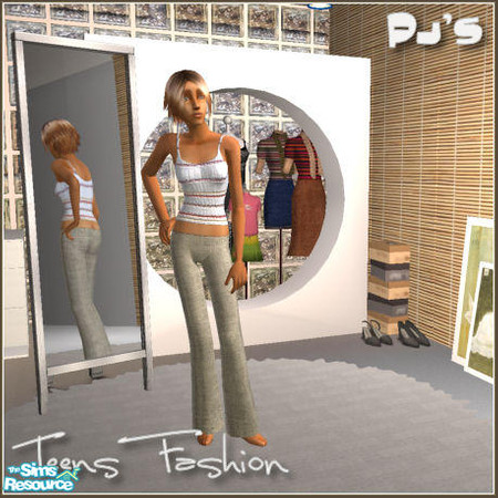 Sims 2 — Teens Fashion pj's - Stripes by mirake — Confortable cocooning pj for your adult simmie.