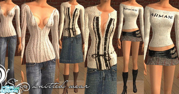 Sims 2 — Knitted wear by oldmember_Nanorbi — A set of thee sexy knitted clothes for your Sims