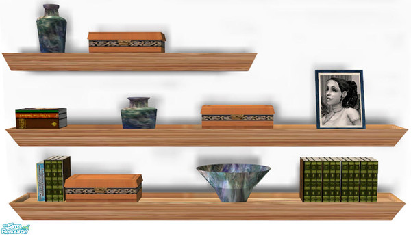 Sims 2 — Nifty 50's Wall Shelves by dancingaphrodite — "Golly Mrs. Cleaver! I must say those are the nicest shelves!