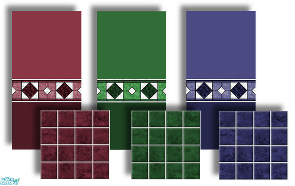 Sims 2 — Red's Bathroom Walls and Floors by red1060 — As per request here are the walls and floors that go with the