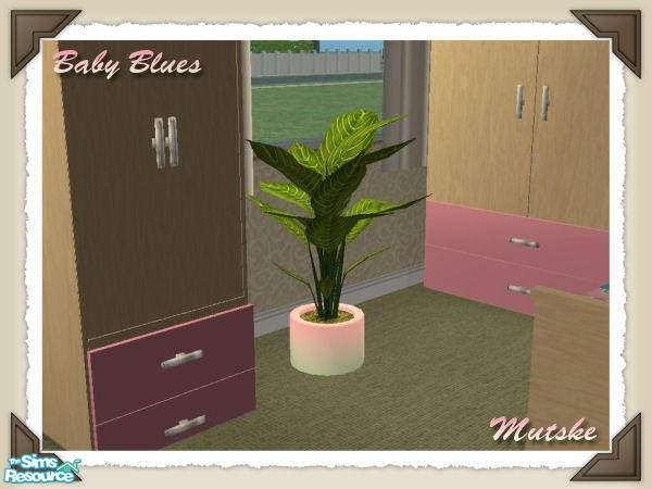 Sims 2 — Baby Blues  - Fire Fingers Pot by Mutske — Baby Blues Recolor of the Lucky Bedroom and Carmen Curtain set.