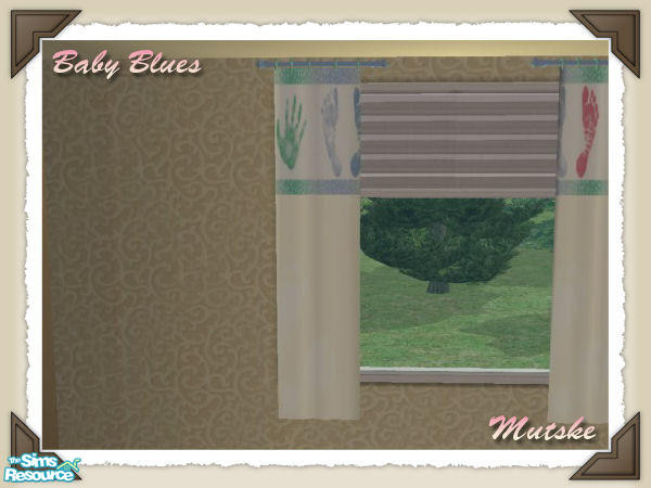 Sims 2 — Baby Blues  - Curtain Short Left by Mutske — Baby Blues Recolor of the Lucky Bedroom and Carmen Curtain set.