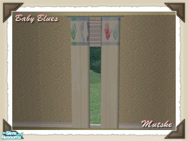Sims 2 — Baby Blues  - Curtain Long by Mutske — Baby Blues Recolor of the Lucky Bedroom and Carmen Curtain set.