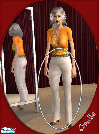 Sims 2 — am_momsday03 by Cruella — White dress pants with fashion belt and sandles.